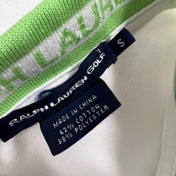 Ralph Lauren Golf Polo White & Lime Green - Picture 5 of 9